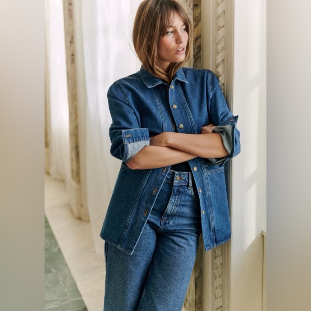 Sezane Will Jacket in Denim Blue